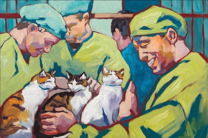 inmates taking care of cats