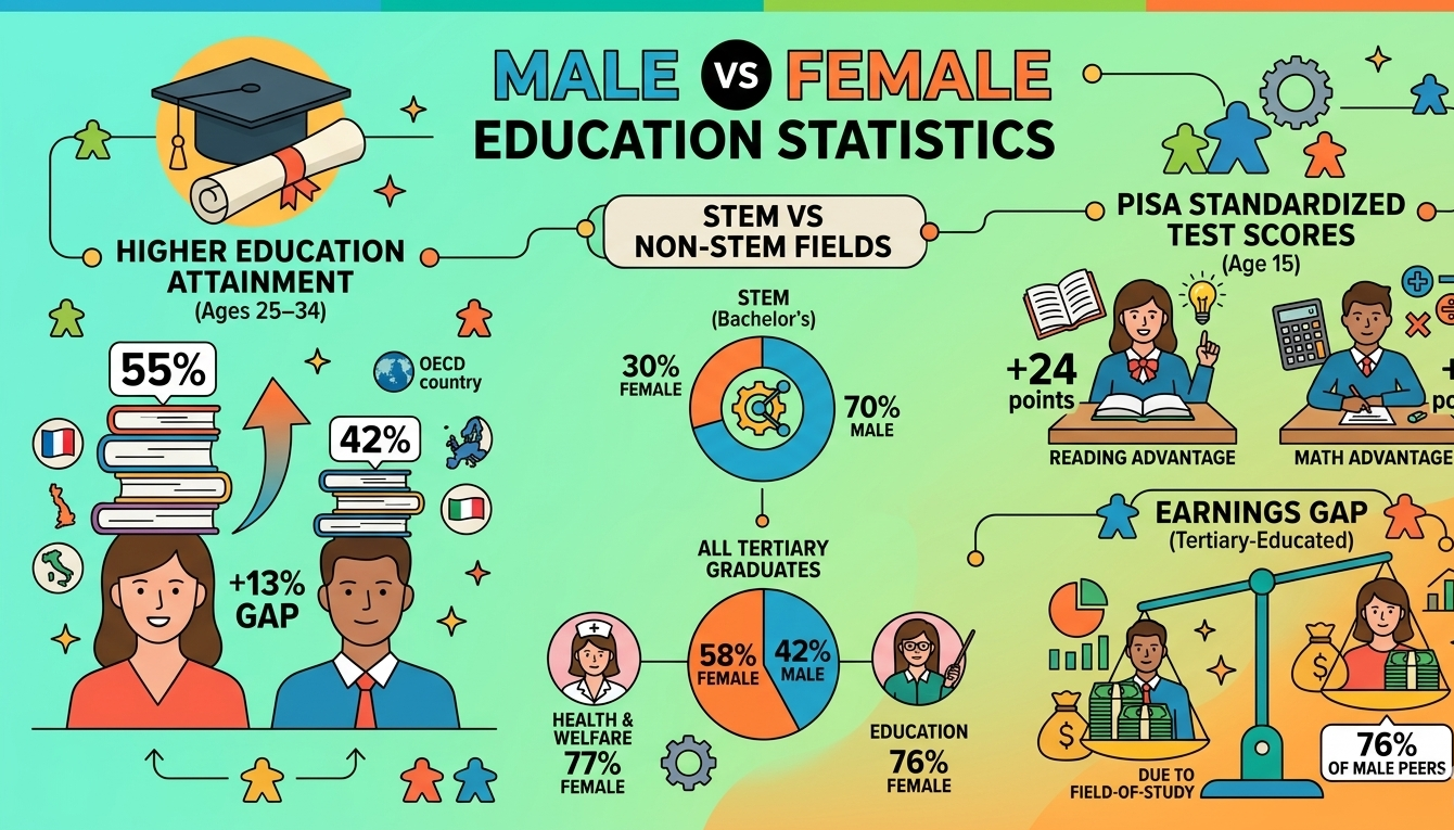 Male vs Female Education Statistics 2026 | LingoBright